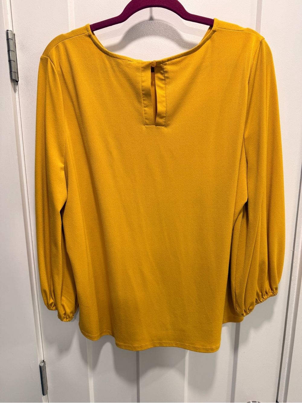 Adrianna Papell Mustard Long Sleeve Crewneck Blouse - Picture 4 of 4